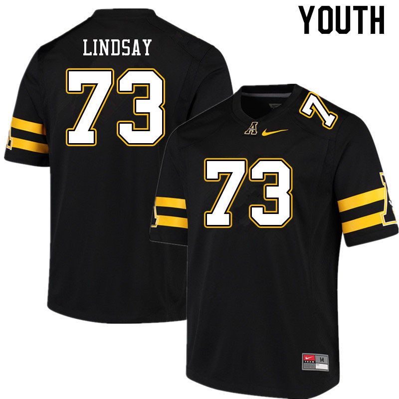 Youth #73 Jaden Lindsay Appalachian State Mountaineers College Football Jerseys Sale-Black
